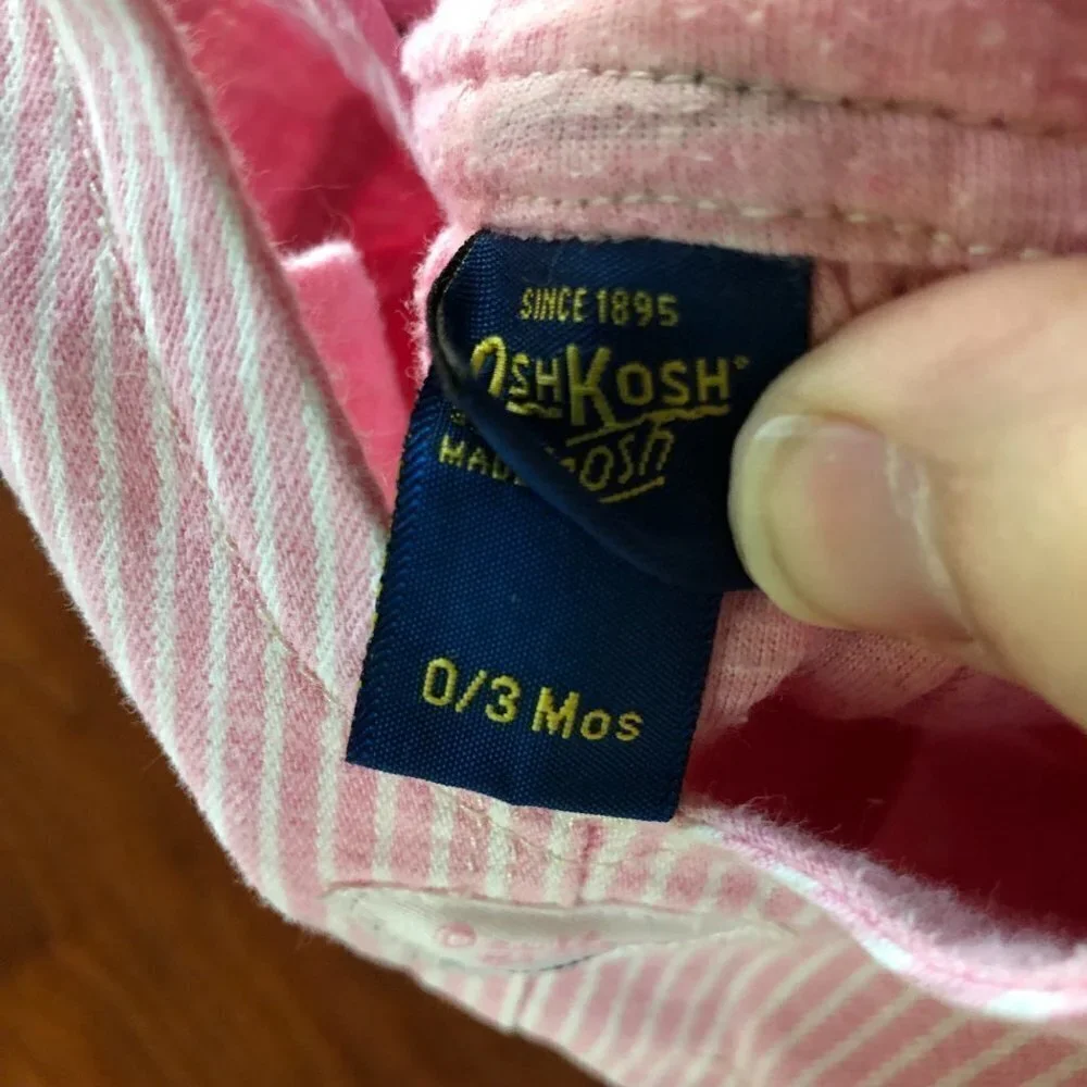 OshKosh Pink Railroad Stripe Jumper- Size 0-3 months‎